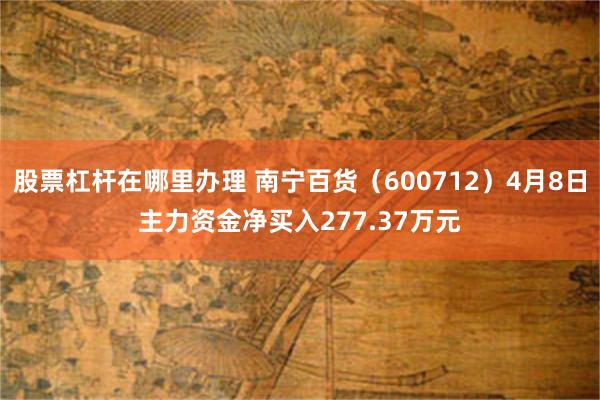 股票杠杆在哪里办理 南宁百货（600712）4月8日主力资金净买入277.37万元