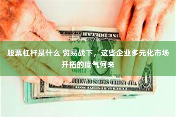 股票杠杆是什么 贸易战下，这些企业多元化市场开拓的底气何来