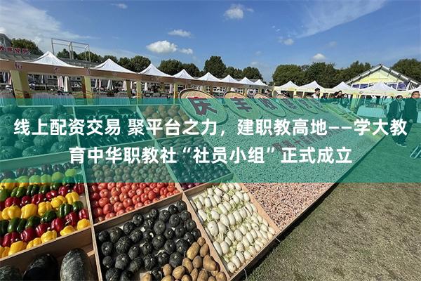 线上配资交易 聚平台之力，建职教高地——学大教育中华职教社“社员小组”正式成立