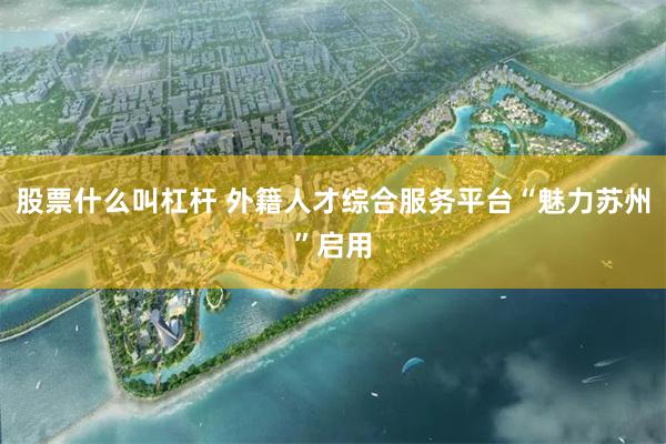 股票什么叫杠杆 外籍人才综合服务平台“魅力苏州”启用
