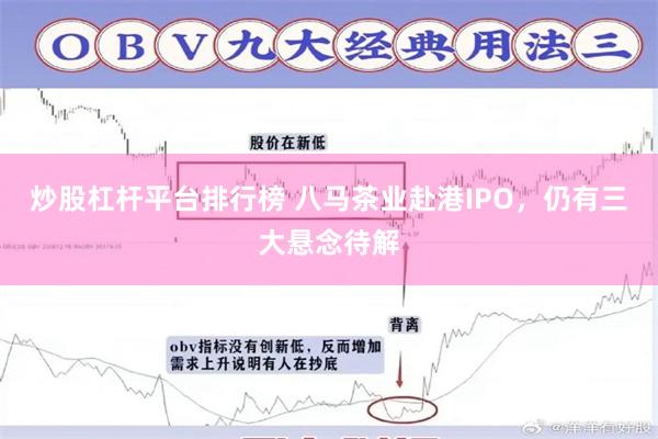 炒股杠杆平台排行榜 八马茶业赴港IPO，仍有三大悬念待解