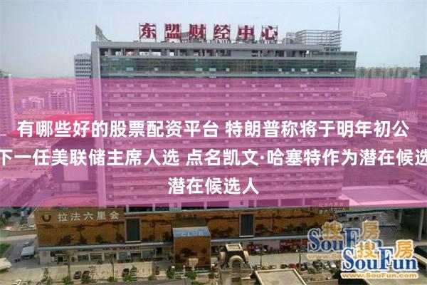 有哪些好的股票配资平台 特朗普称将于明年初公布下一任美联储主席人选 点名凯文·哈塞特作为潜在候选人