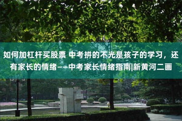 如何加杠杆买股票 中考拼的不光是孩子的学习，还有家长的情绪——中考家长情绪指南|新黄河二画