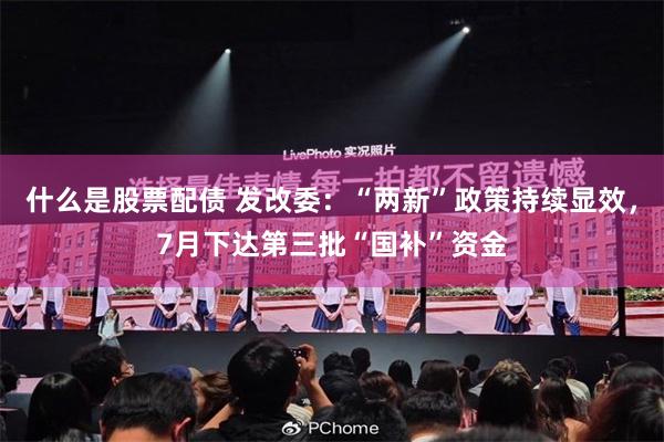 什么是股票配债 发改委：“两新”政策持续显效，7月下达第三批“国补”资金