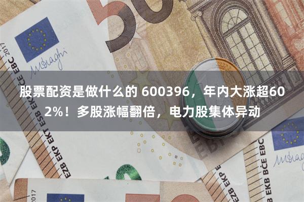 股票配资是做什么的 600396,年内大涨超602%!多股涨幅翻倍,电力股集体异动