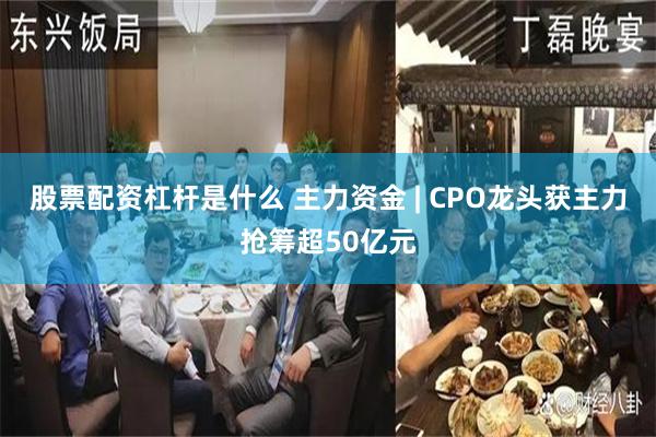 股票配资杠杆是什么 主力资金 | CPO龙头获主力抢筹超50亿元