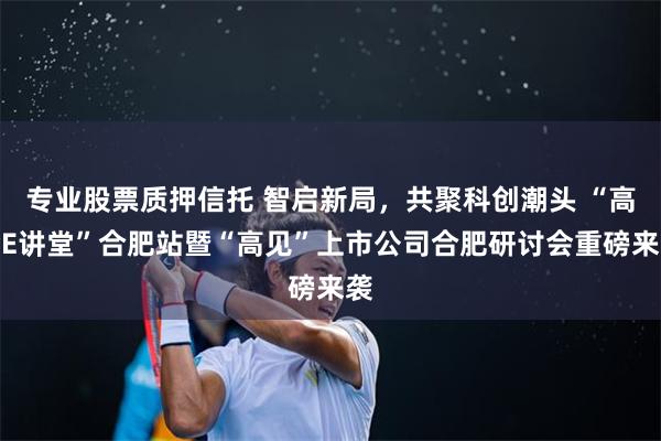 专业股票质押信托 智启新局,共聚科创潮头 “高金E讲堂”合肥站暨“高见”上市公司合肥研讨会重磅来袭