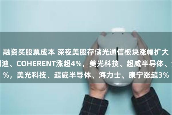 融资买股票成本 深夜美股存储光通信板块涨幅扩大，迈威尔涨超5%，闪迪、COHERENT涨超4%，美光科技、超威半导体、海力士、康宁涨超3%
