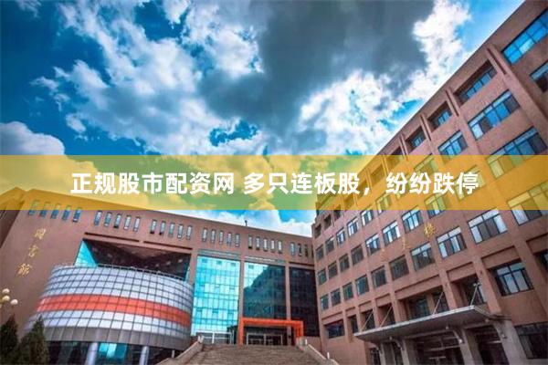 正规股市配资网 多只连板股，纷纷跌停