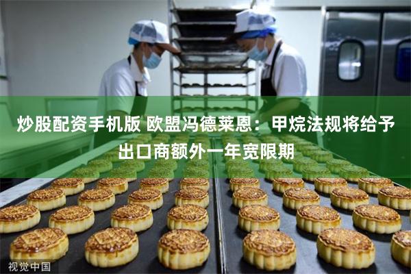 炒股配资手机版 欧盟冯德莱恩：甲烷法规将给予出口商额外一年宽限期
