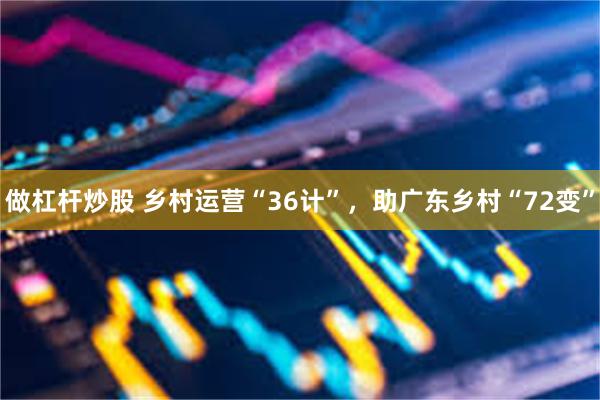 做杠杆炒股 乡村运营“36计”，助广东乡村“72变”